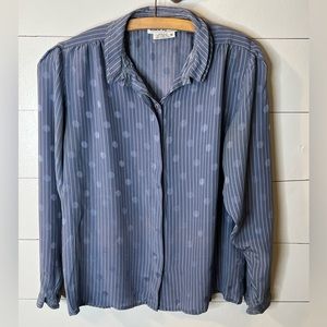 CIAO SPORT BLUE SILK BLOUSE SZ 16